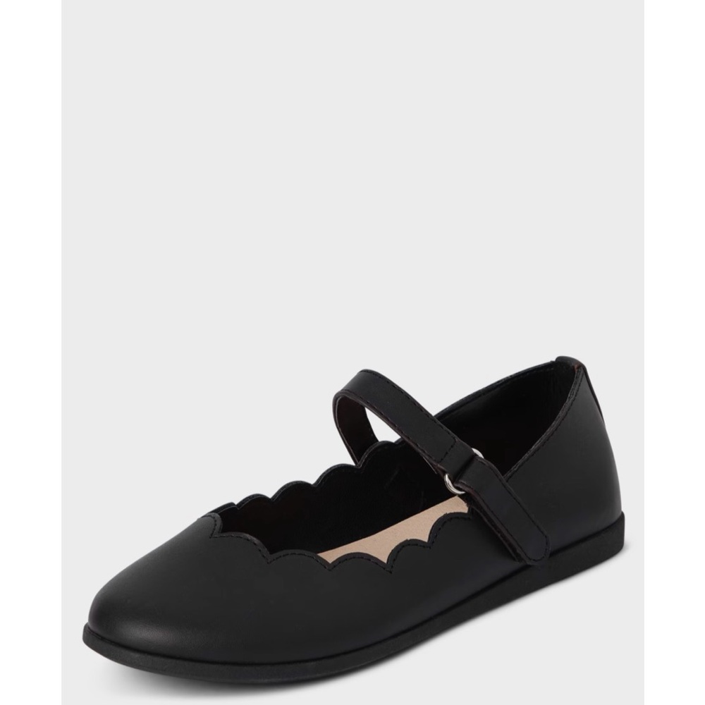Scalloped Strap Flat Dress Shoe
